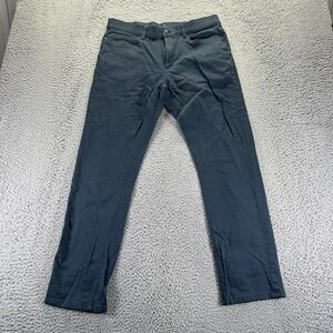 Copper & Oak Pant Mens 34x32 Blue Cotton Chino Straight Stretch Preppy Office